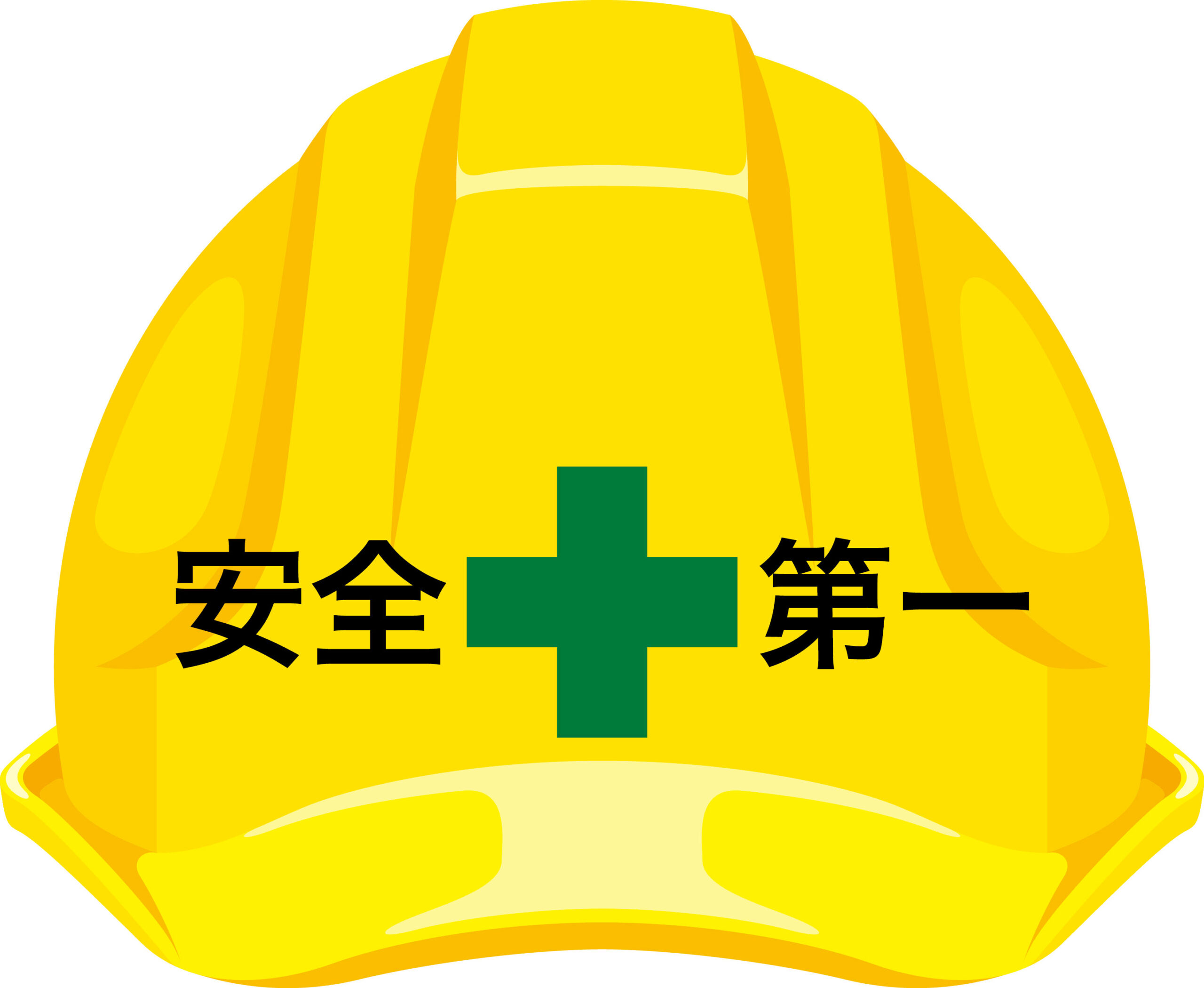 安全第一と書かれた黄色のヘルメット